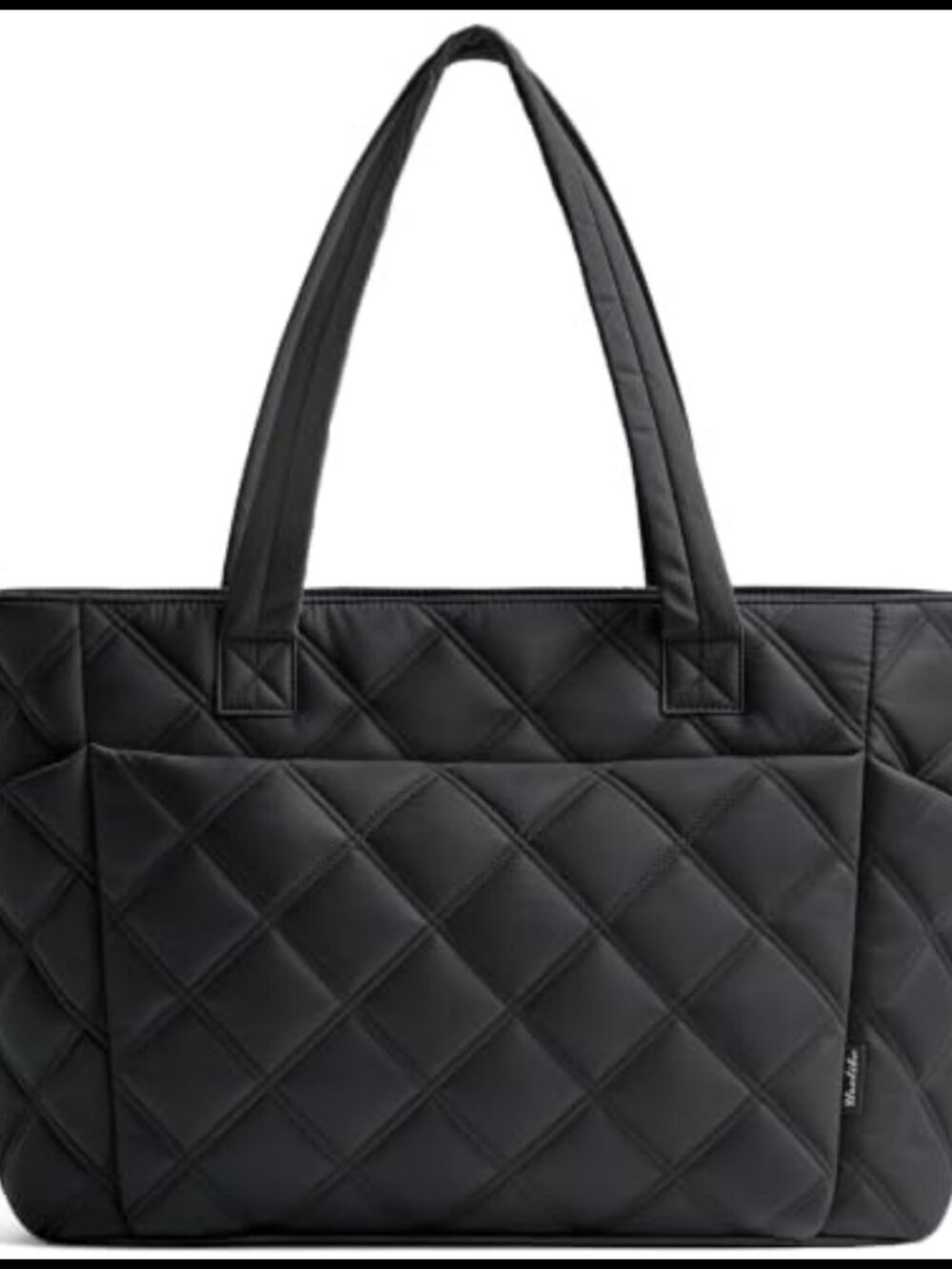 Quilted Puffer Tote Bag Lightweight Zipper Shoulder Bag for Work Travel